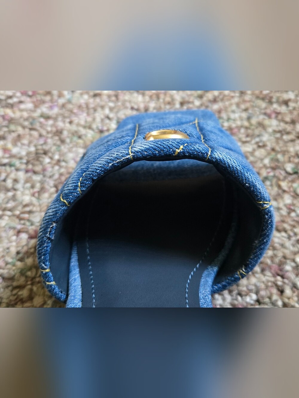 Coach Quilted Denim Heel Womens Size 7 - Picture 8 of 10